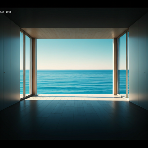 An ocean view from a quiet room